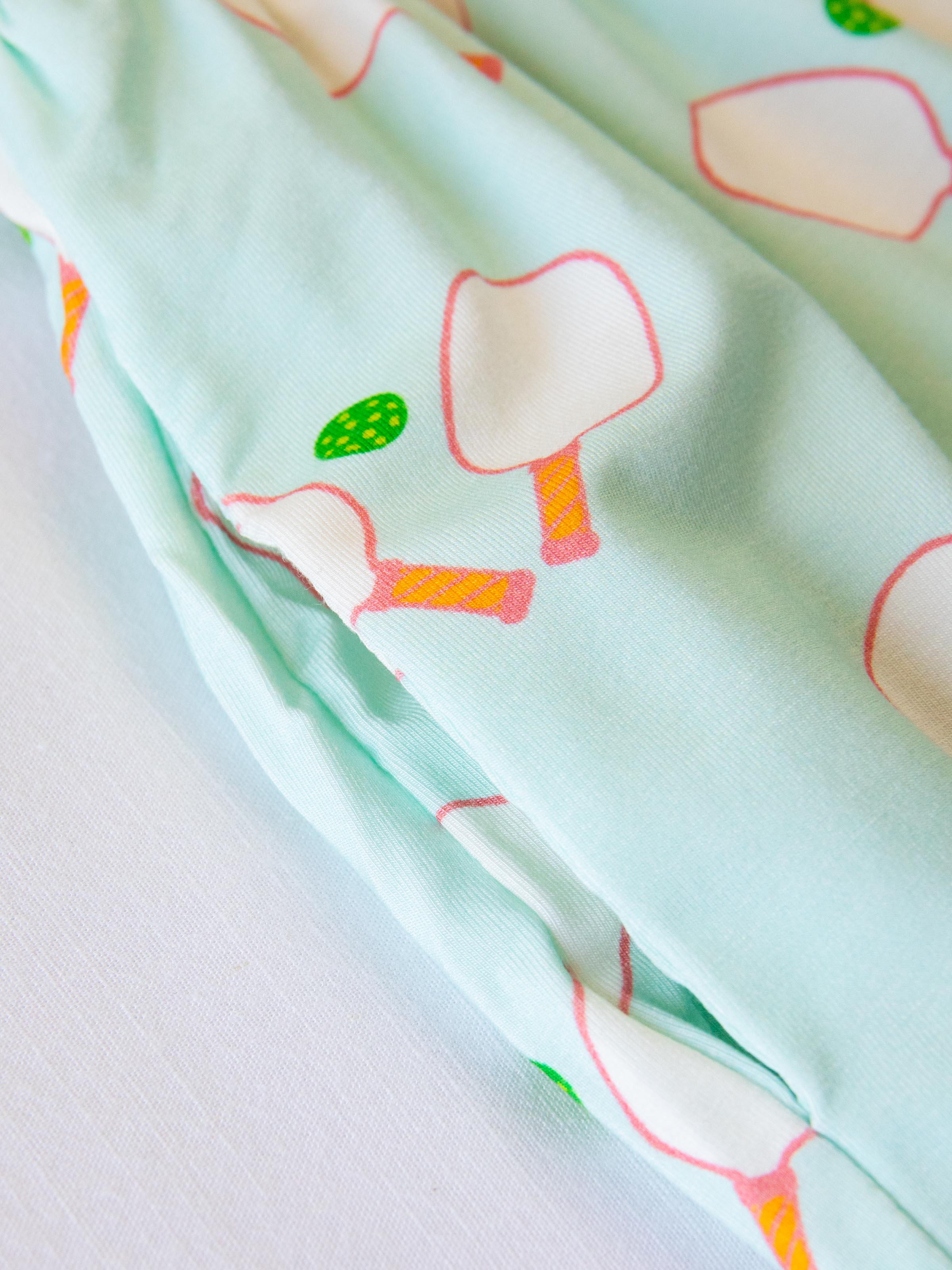 Short Leggy Romper - Pickleball Print Lined Hidden Pockets