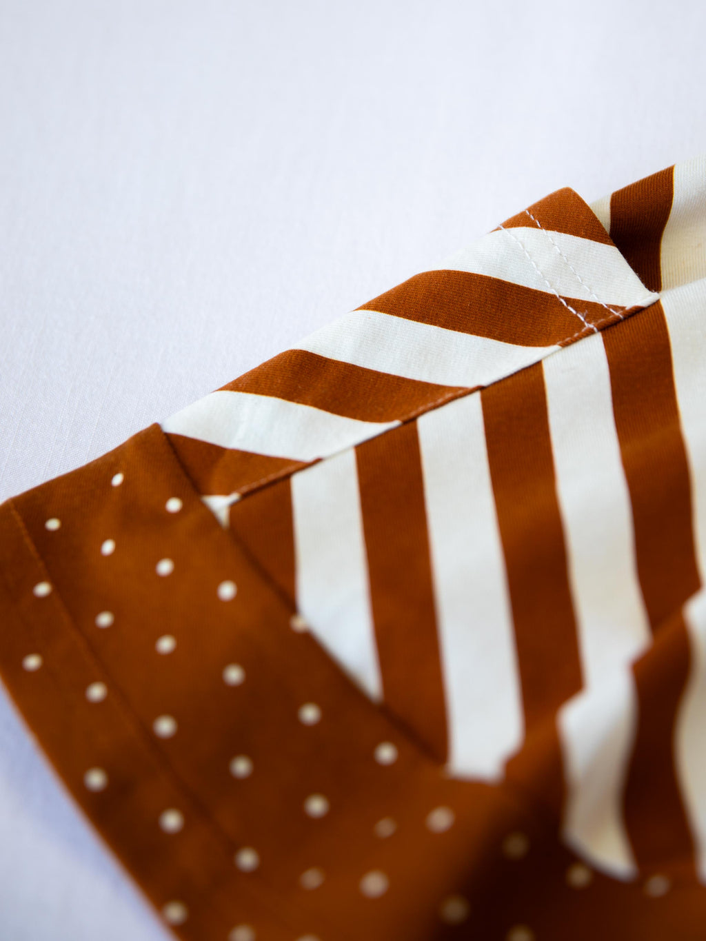 Playdate Dress - Pumpkin Spice Stripe Lined Bodice Buttons