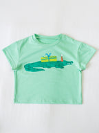 Unisex Graphic Tee - Gifting Crocodile Print Cotton
