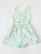 Short Leggy Romper - Pickleball Print Lined Hidden Pockets