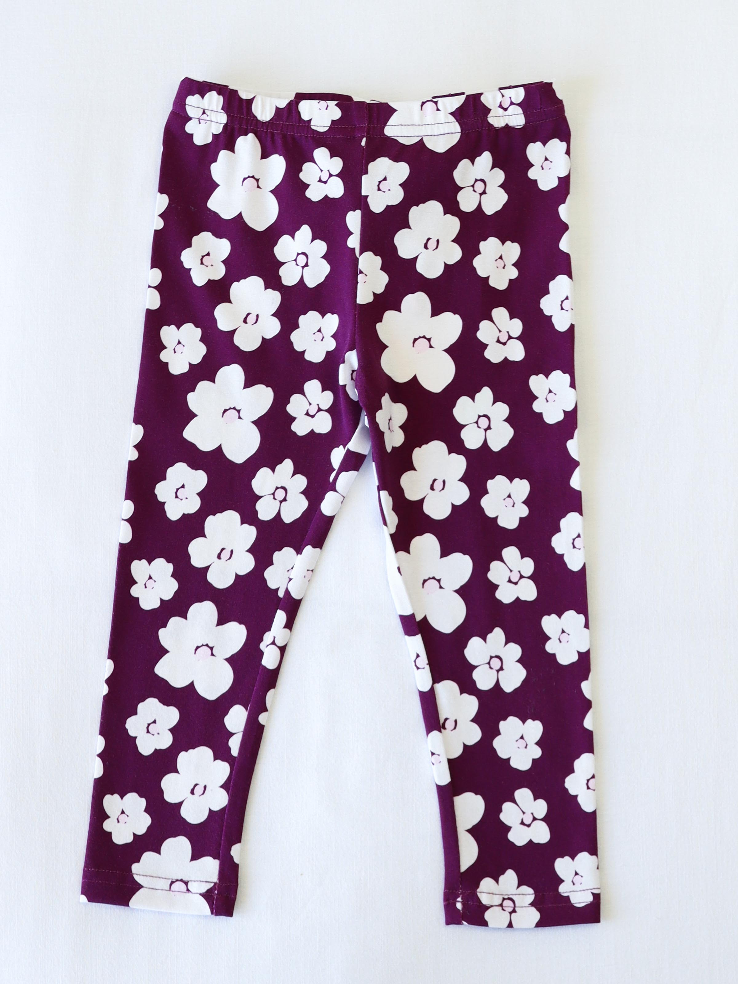 Stretch Leggings - Sugar Plum Floral Cotton Spandex