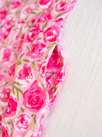 Short Leggy Romper - Covered in Roses Lined Pockets Scoop