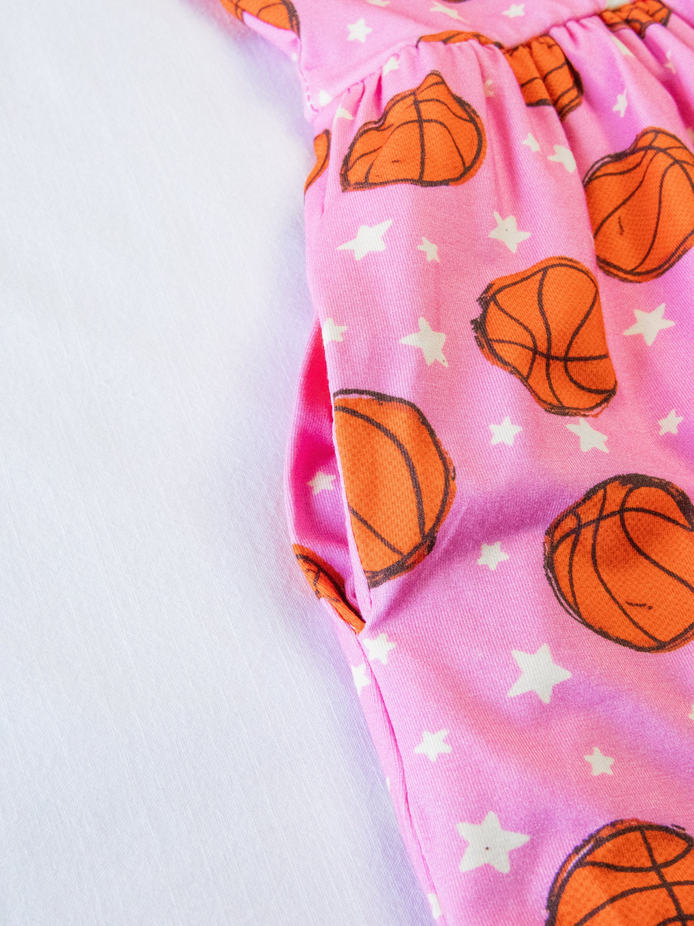 Short Leggy Romper - Basketball Allstars Lined Pockets Scoop