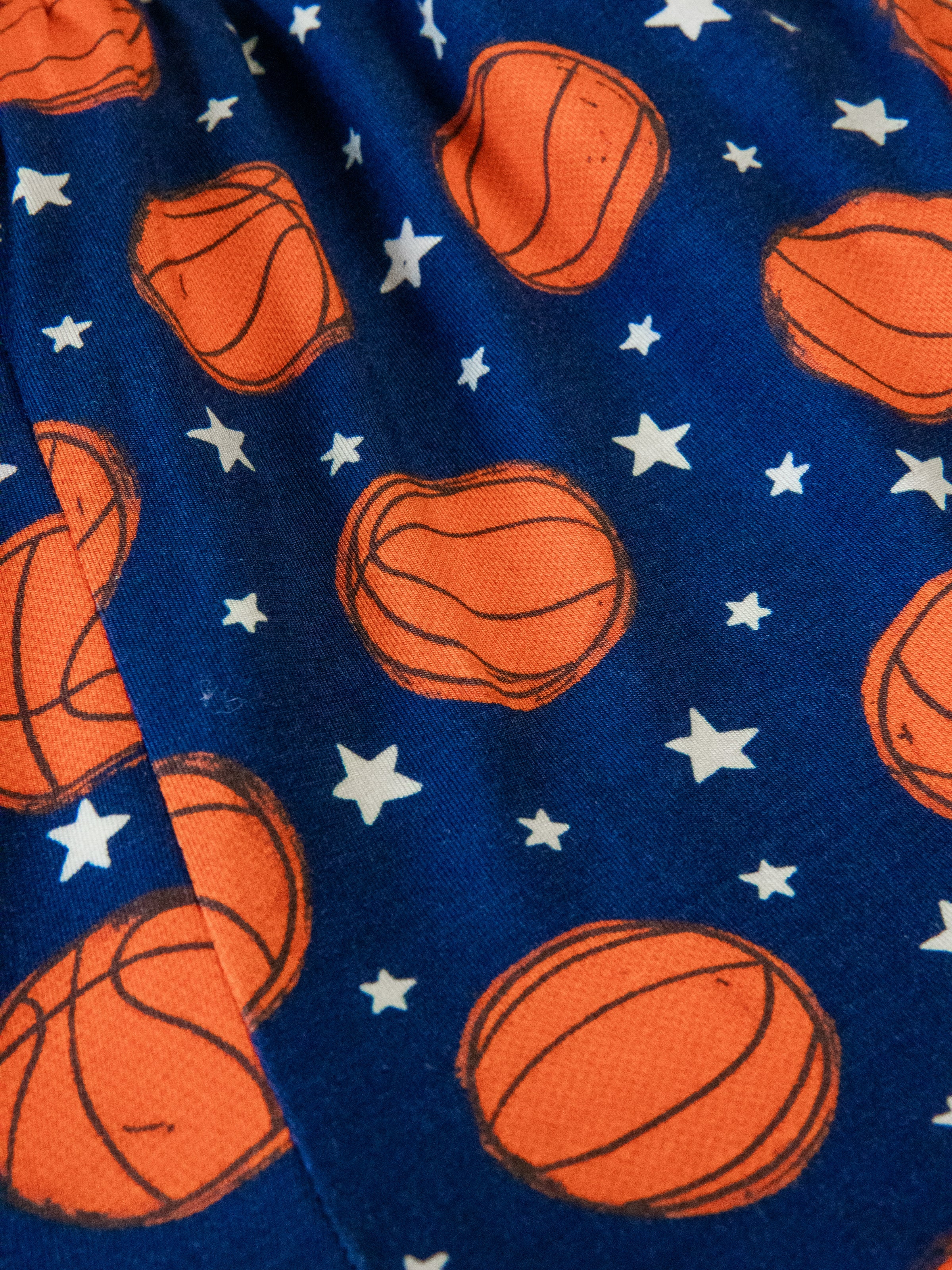 Short Leggy Romper - Basketball Allstars Navy Scoop Back
