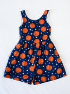 Short Leggy Romper - Basketball Allstars Navy Scoop Back
