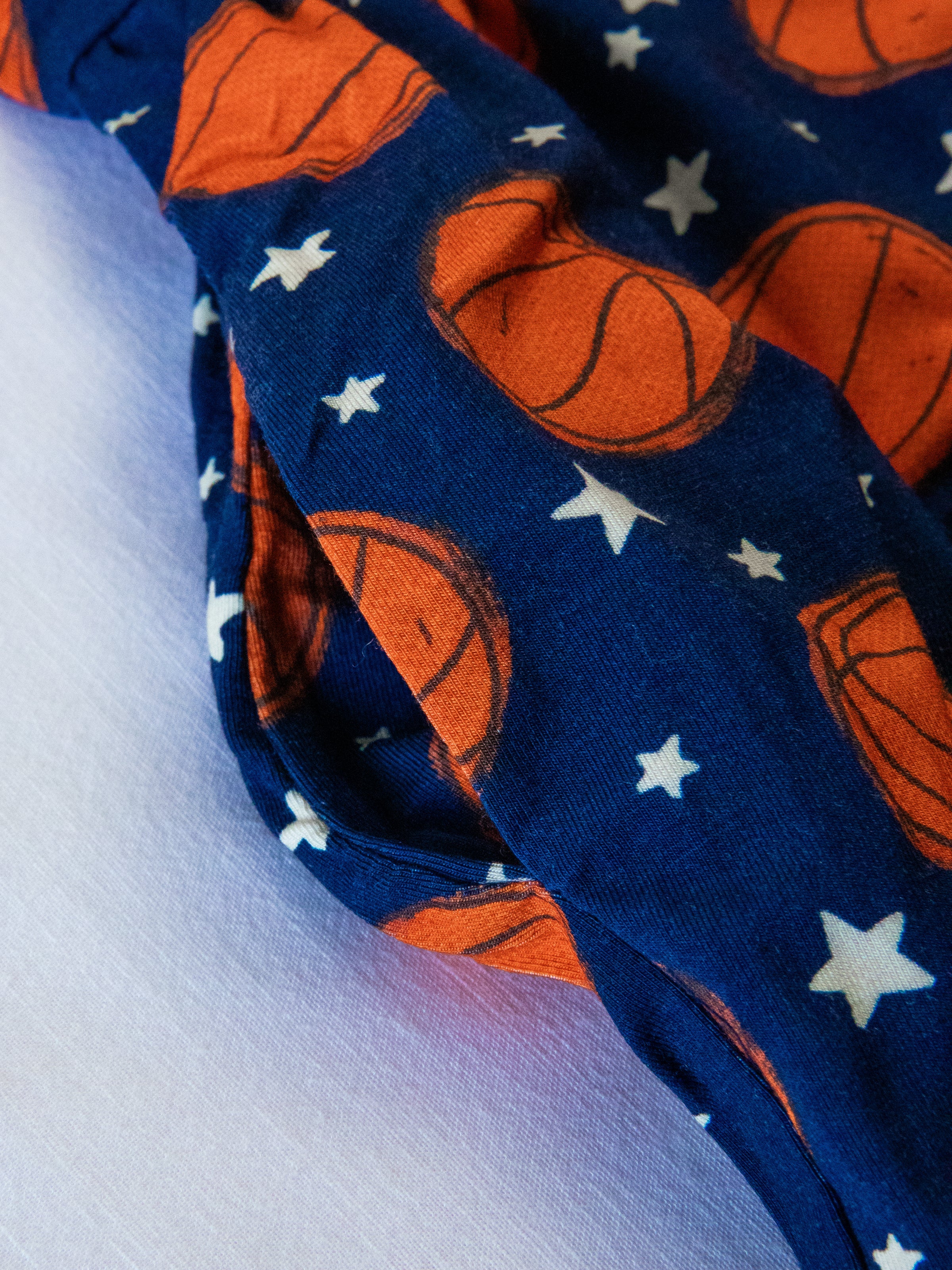 Short Leggy Romper - Basketball Allstars Navy Scoop Back