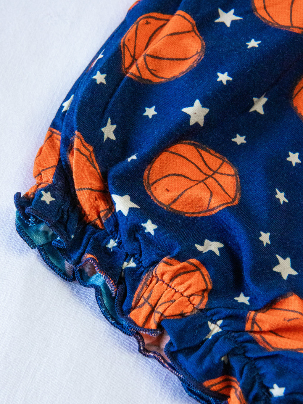 Short Leggy Romper - Basketball Allstars Navy Scoop Back